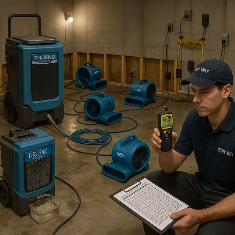 Structural Drying and Dehumidification process in Moore, OK